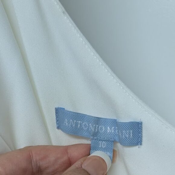 Antonio Melani - Carlos Jumpsuit Off-White One Shoulder Wide Leg Sz. 10 - Picture 3 of 8